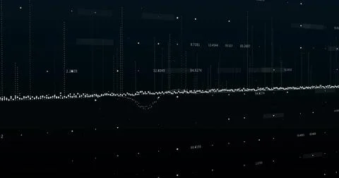 Image of diagram over data processing on black background 스톡 일러스트