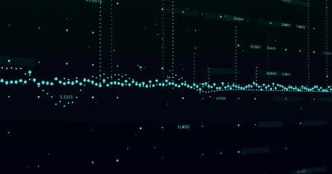 Image of diagram over data processing on black background イラスト素材