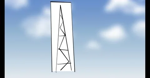 Image of diagram on white rectangle over sky with clouds Stock Photos