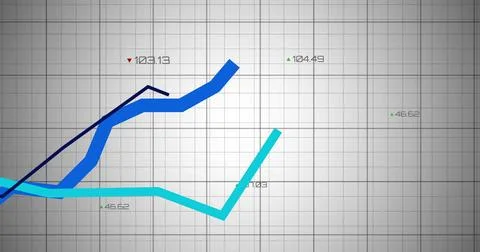 Image of diagrams and data processing on white background Stock Photos