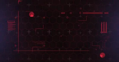 Image of diagrams and data processing over black background 스톡 사진