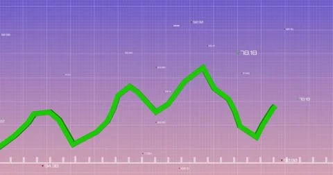 Image of diagrams over data processing on purple background Stock Illustration