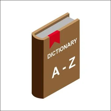 Image of a dictionary book. Iimitation of 3D volume. Stock Illustration