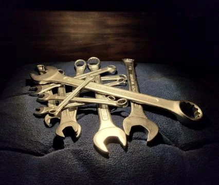 Image of different sizes of wrench. Foto stock