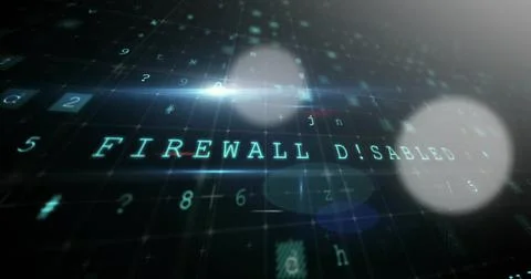 Image of digital data processing and virus warning text Stockillustratie