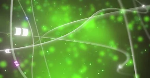 Image of digital data processing and glowing network of connections 스톡 일러스트