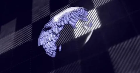Image of digital data processing and globe over black background Illustrazione stock