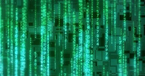 Image of digital data processing and binary coding Stock Photos