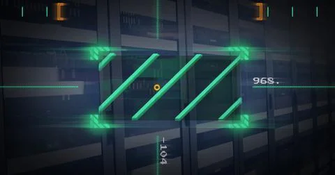 Image of digital data processing and computer servers Stock Photos