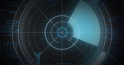 Image of digital data processing and scope scanning Stock Photos