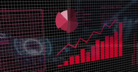 Image of digital data processing on black background Stock Photos