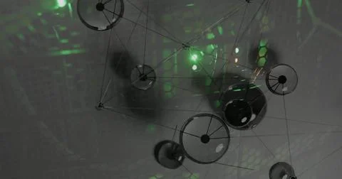 Image of digital data processing with connections over computer servers Stock Illustration