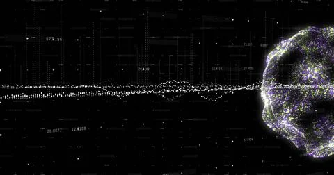 Image of digital data processing with globe with network of connections Foto stock