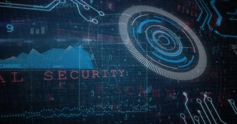 Image of digital data processing over dark background Stock Illustration