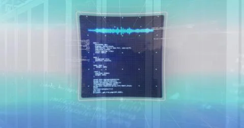 Image of digital data processing over computer servers Stock Illustration