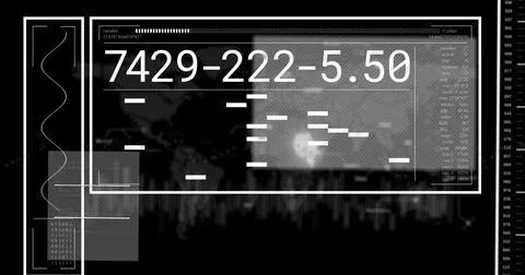 Image of digital data processing over black background Stock Illustration