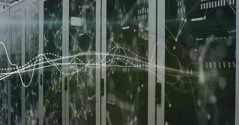 Image of digital data processing over computer servers Stockillustratie