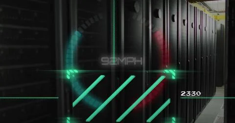 Image of digital data processing over computer servers Stockillustratie