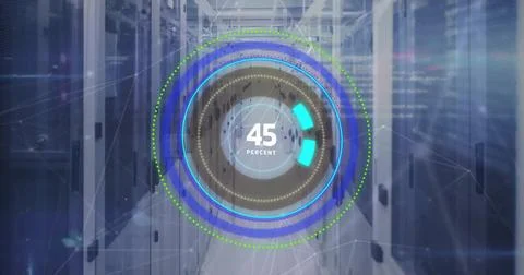 Image of digital data processing over computer servers Stock Illustration