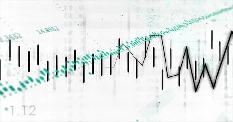 Image of digital data processing over white background 스톡 일러스트