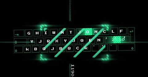 Image of digital data processing over dark background Illustrazione stock