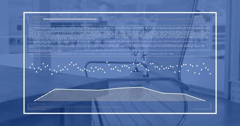 Image of digital data processing over desk in office Stock Illustration