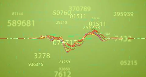 Image of digital data processing over green background 스톡 일러스트