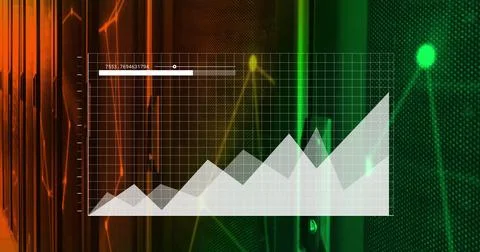 Image of digital data processing over computer servers Illustrazione stock