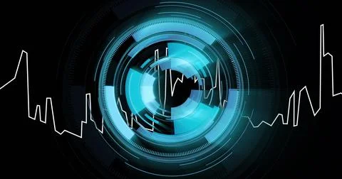 Image of digital data processing over scope scanning Stock Illustration