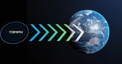 Image of digital data processing over globe on dark background Illustrazione stock