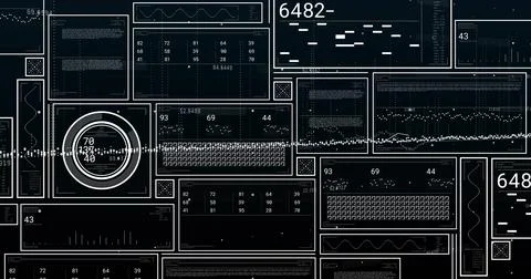 Image of digital data processing over dark background Stock Illustration