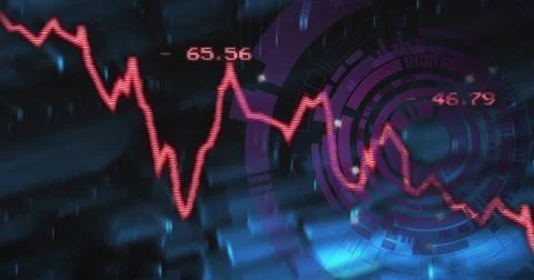Image of digital data processing over scope scanning Illustrazione stock