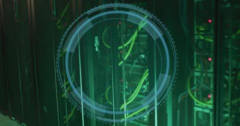 Image of digital data processing over computer servers 스톡 일러스트