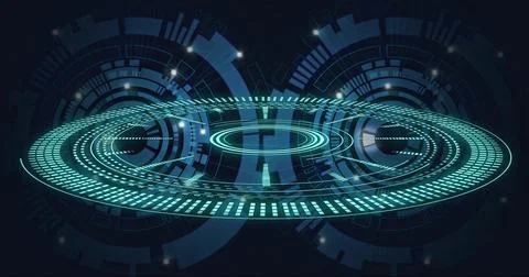 Image of digital data processing over scopes Stock Illustration