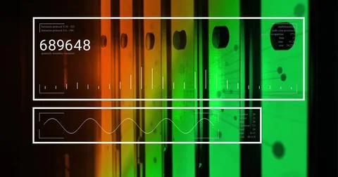 Image of digital data processing over computer servers Stock Illustration