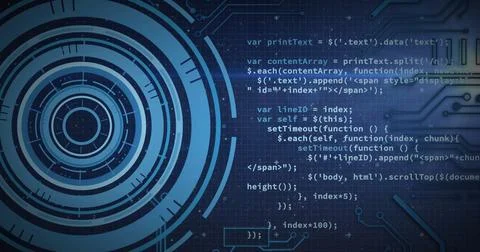 Image of digital data processing over scope scanning Stockillustratie