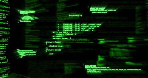 Image of digital data processing over black background Illustrazione stock