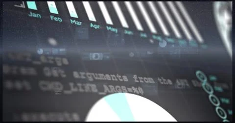 Image of digital data processing over black background Stockillustratie