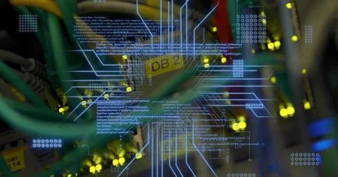 Image of digital data processing over computer servers Stockillustratie
