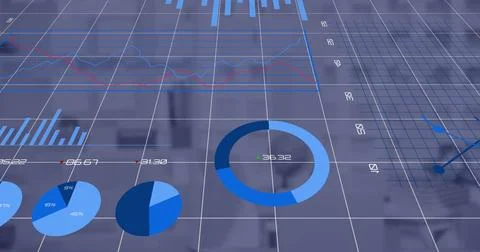 Image of digital data processing over computer server Stock Illustration