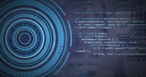 Image of digital data processing over computer server 스톡 일러스트