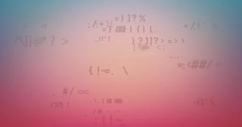 Image of digital data processing over red background Stockillustratie