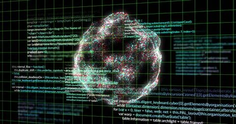 Image of digital data processing over globe of connections 写真素材