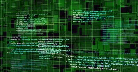 Image of digital data processing over circuit board on black background Foto stock