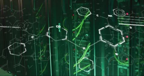 Image of digital data processing over computer servers Stock Photos