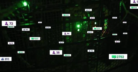 Image of digital data processing over computer servers 스톡 사진