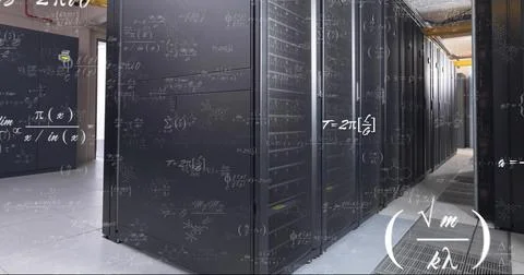 Image of digital data processing over computer servers Stockfoto's