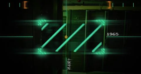 Image of digital data processing over computer servers Stock Photos