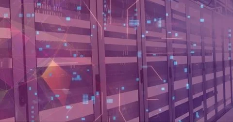 Image of digital data processing over computer servers 스톡 사진