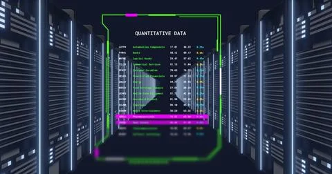 Image of digital data processing over computer servers Stock Photos